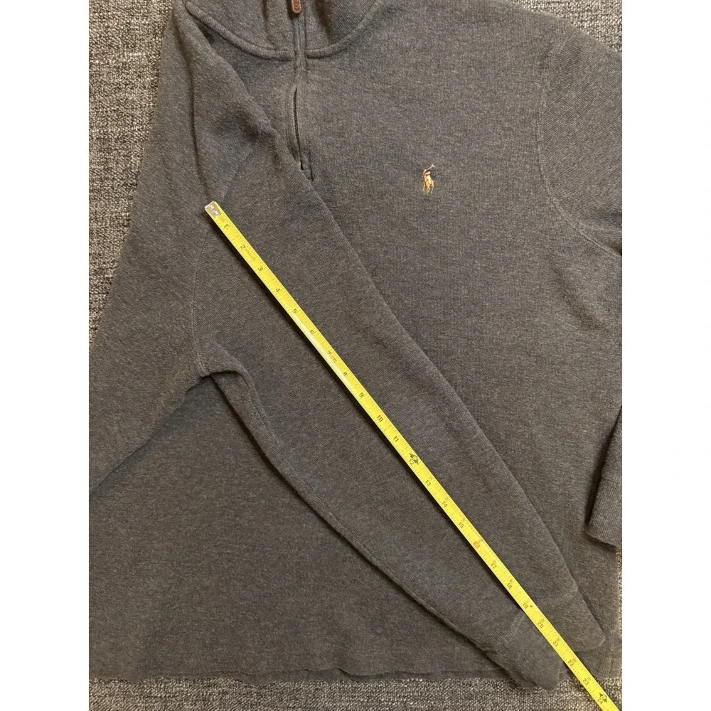 Polo Ralph Lauren Preppy Estate Rib Charcoal Gray 1/4 Zip XL Classic